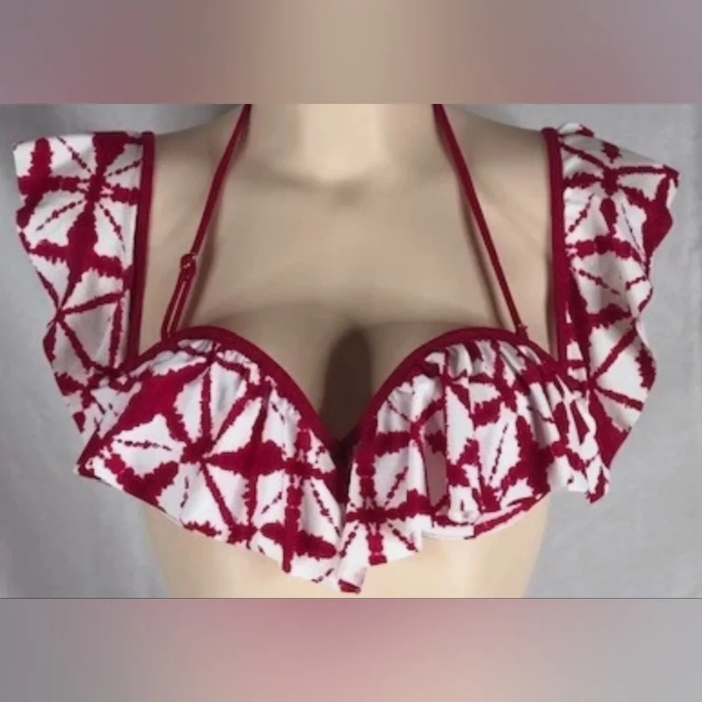 Raisins Dark Red and White Bikini Set NEW with Tags - Picture 4 of 11